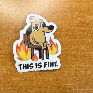 Dog Sticker with Flames -‎ Black, Yellow, Red